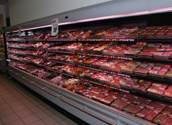 meat shop meat case lighting